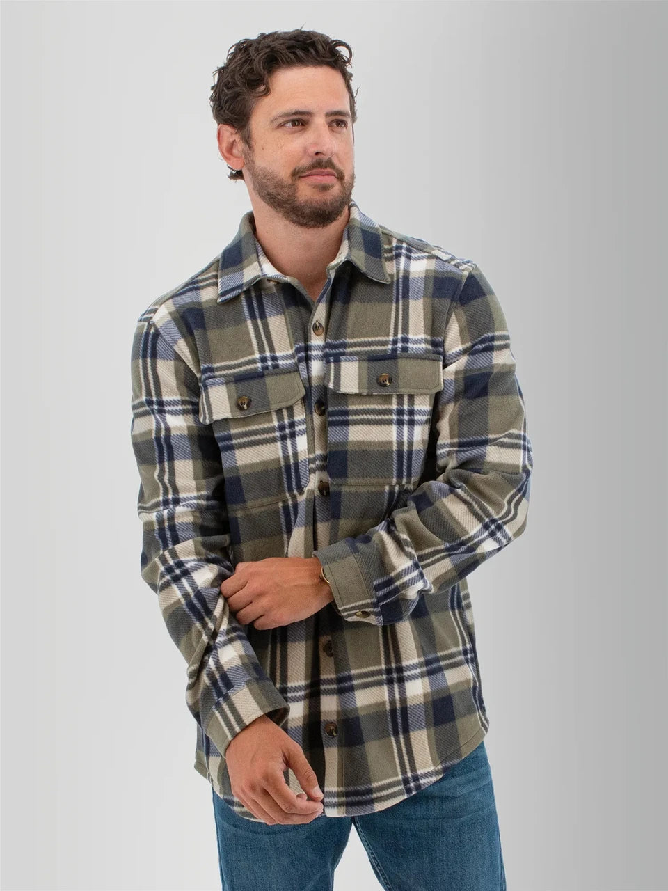 Old Ranch M Redwood Fleece Shirt OLIVE