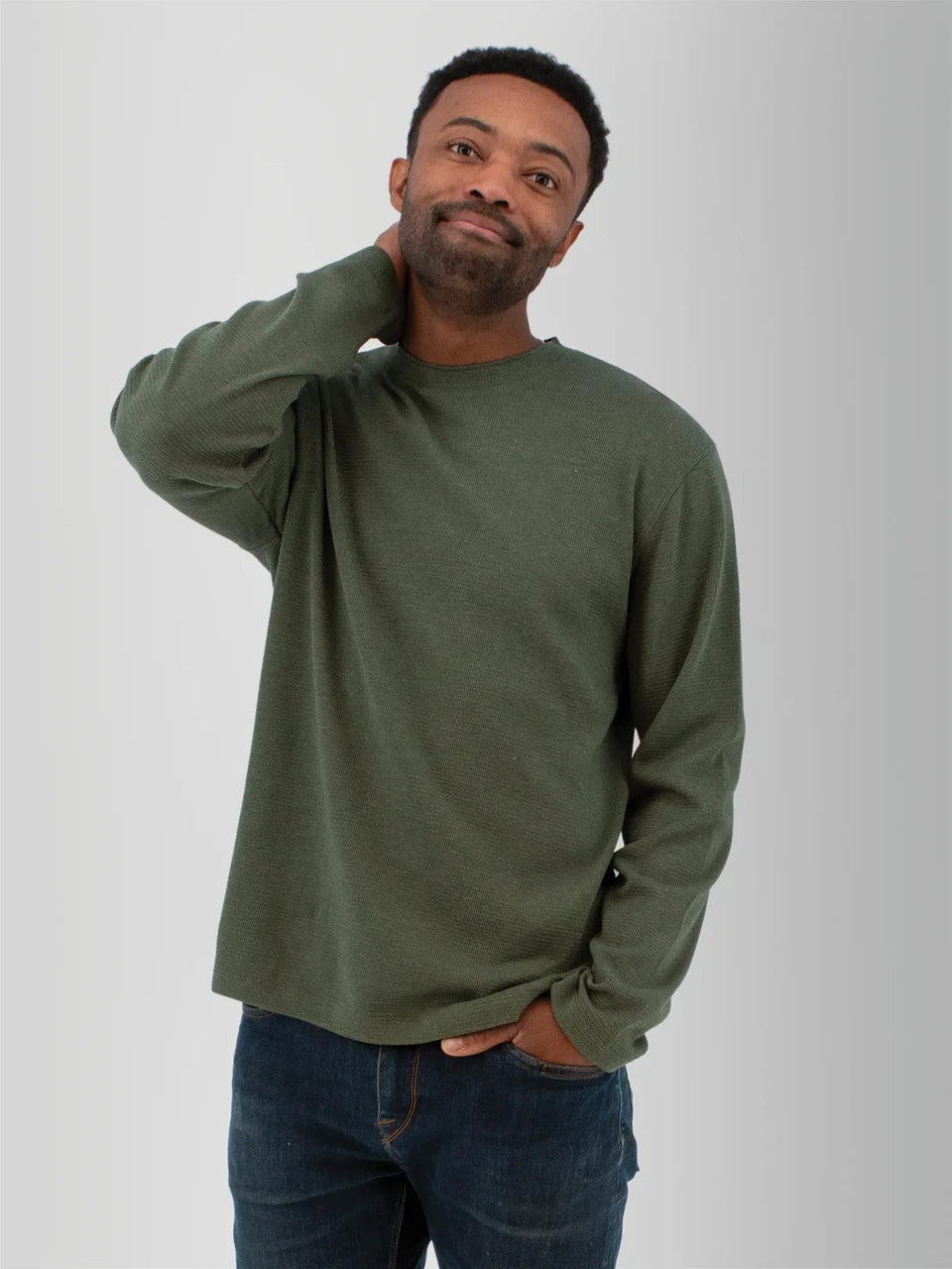 Old Ranch M LS Woodsman Waffle Tee BEETLE