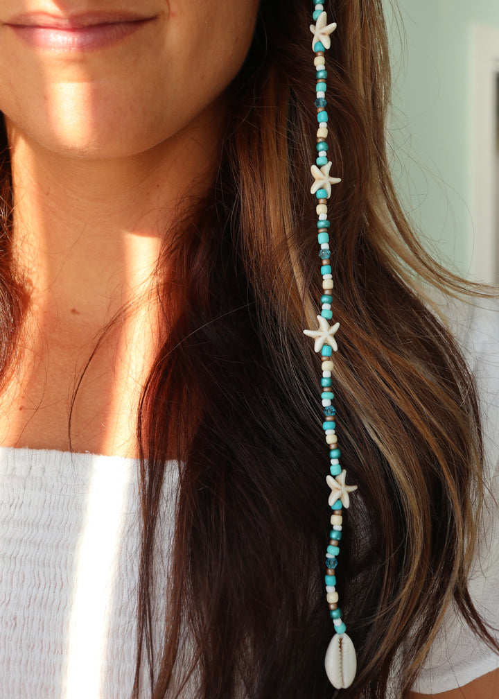 Brielle's Shells Mermaid Extension Sea Star AQUAMARINE (Long-20 Inch)