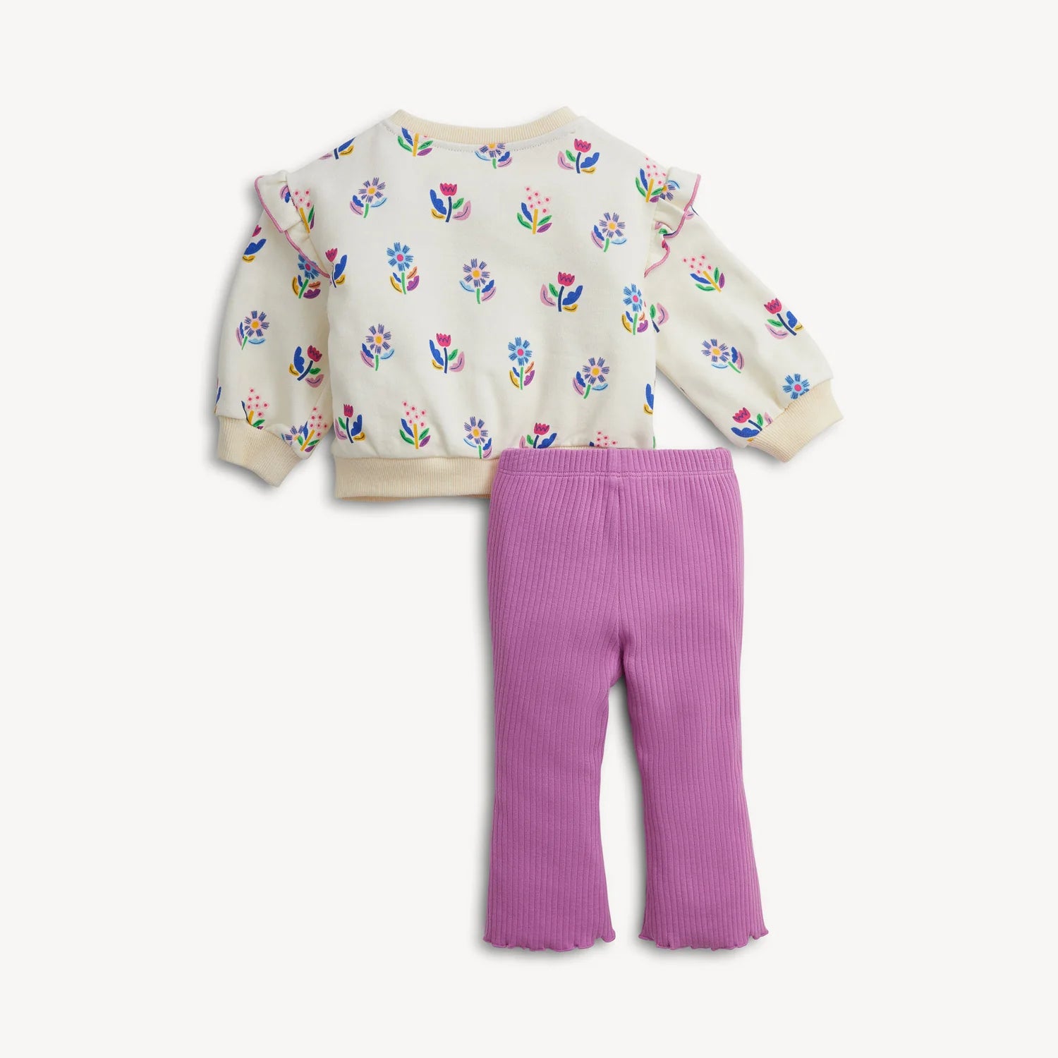 Magnetic Me Girl's French Terry Set FLORAL IVORY