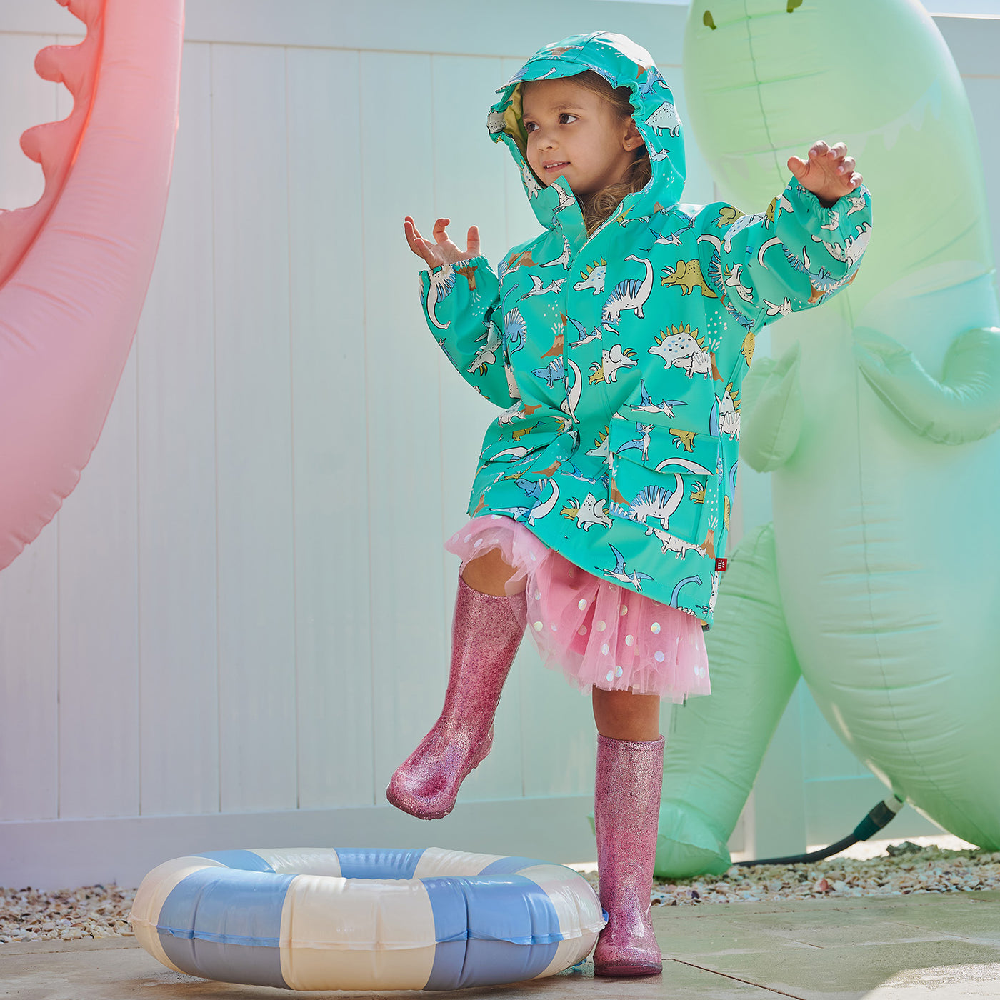 Magnetic Me All Over Color Changing Raincoat DINO
