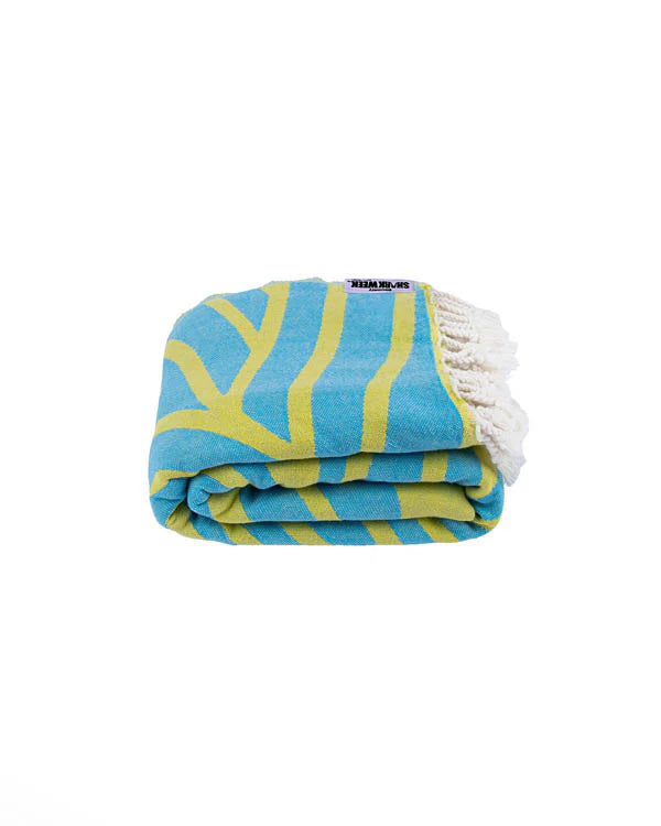 Sand Cloud Tiger Shark Beach Towel Discovery Shark Week AQUA - LG