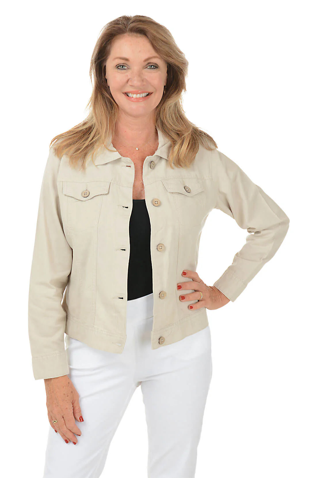Dash W Linen Jean Style Jacket SANDSTONE