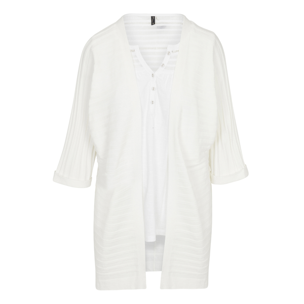 North River W Light Weight Cardigan Sweater WHITE