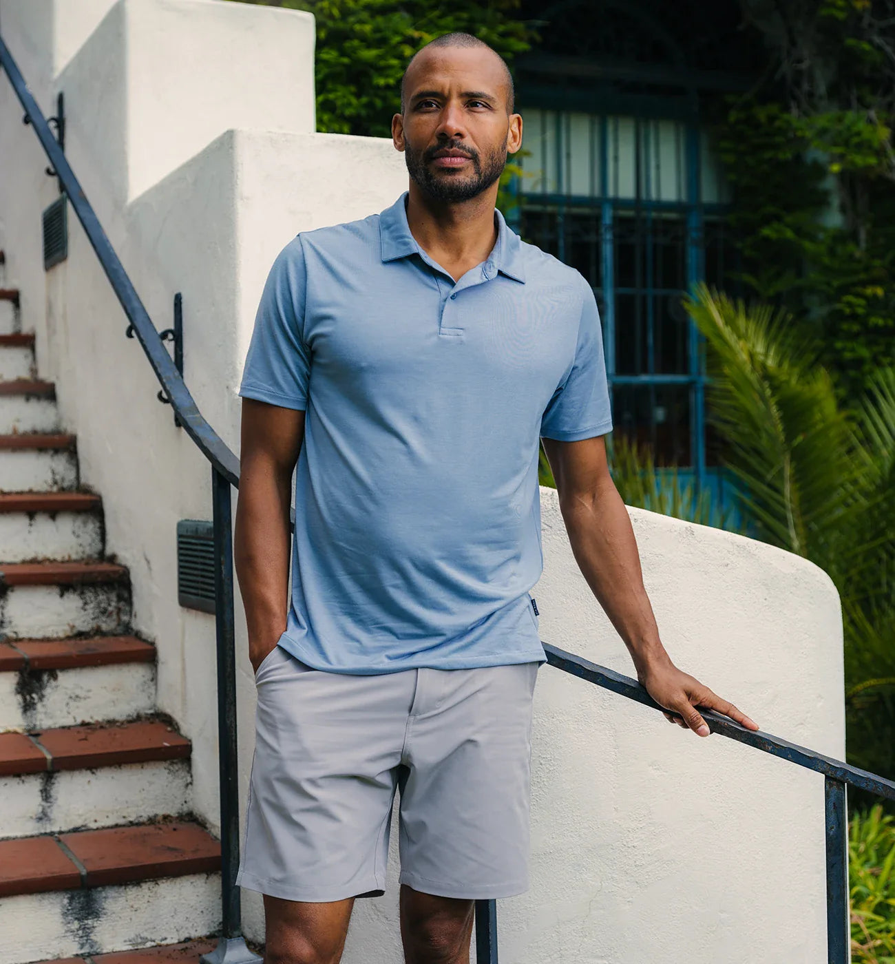 Free Fly M Elevate Polo BLUE FOG
