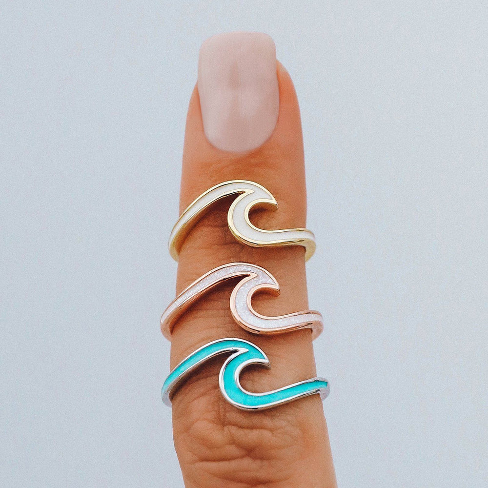 Pura Vida Enamel Wave Ring GOLD