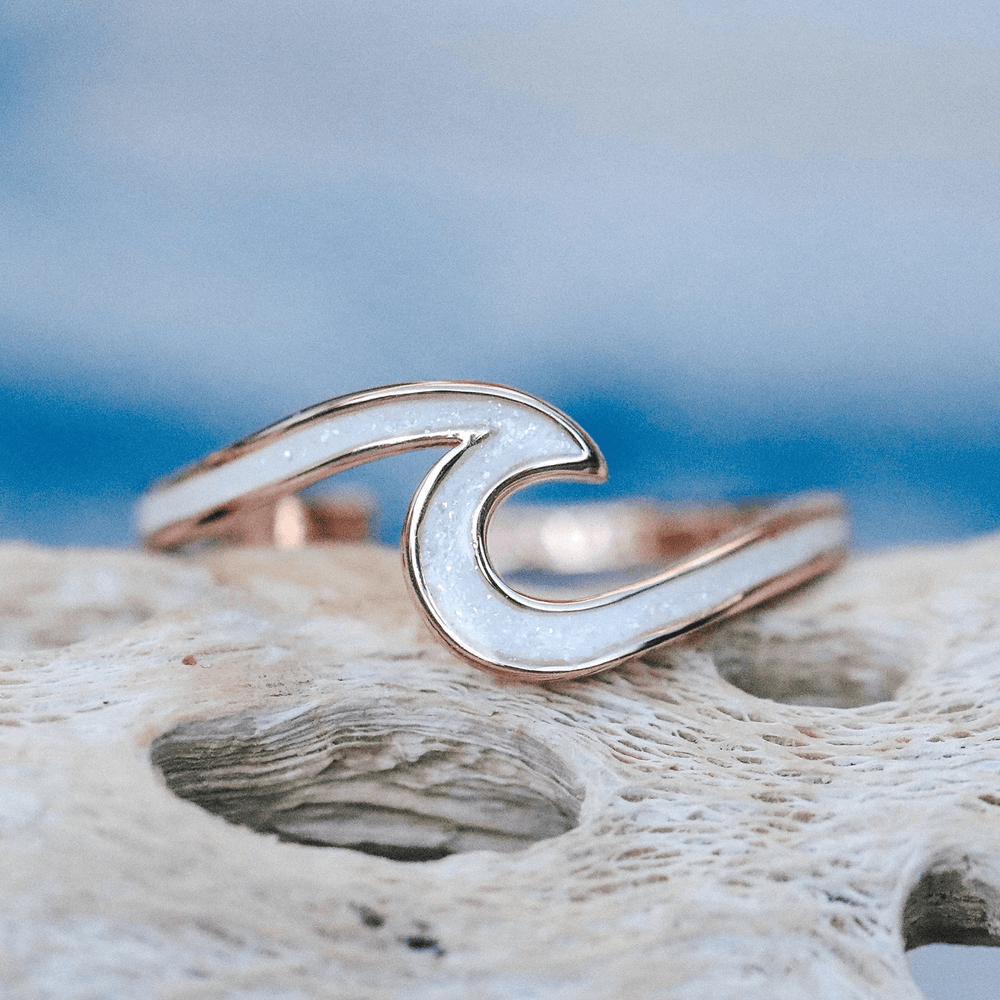 Pura Vida Enamel Wave Ring ROSE GOLD