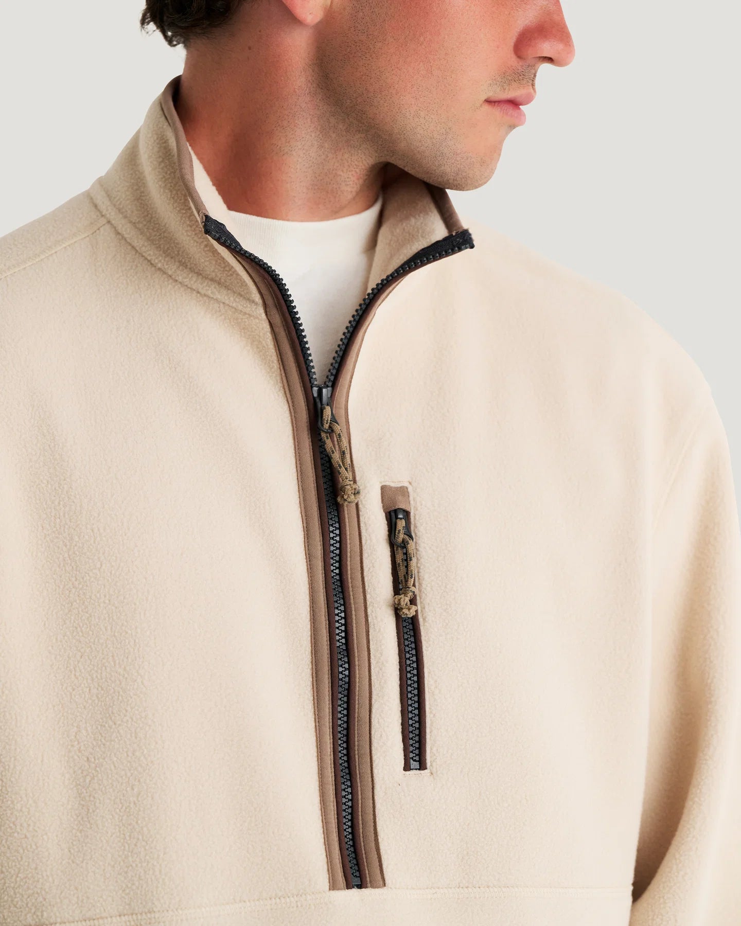 Free Fly M Ashridge Fleece 1/2 Zip FRENCH OAK