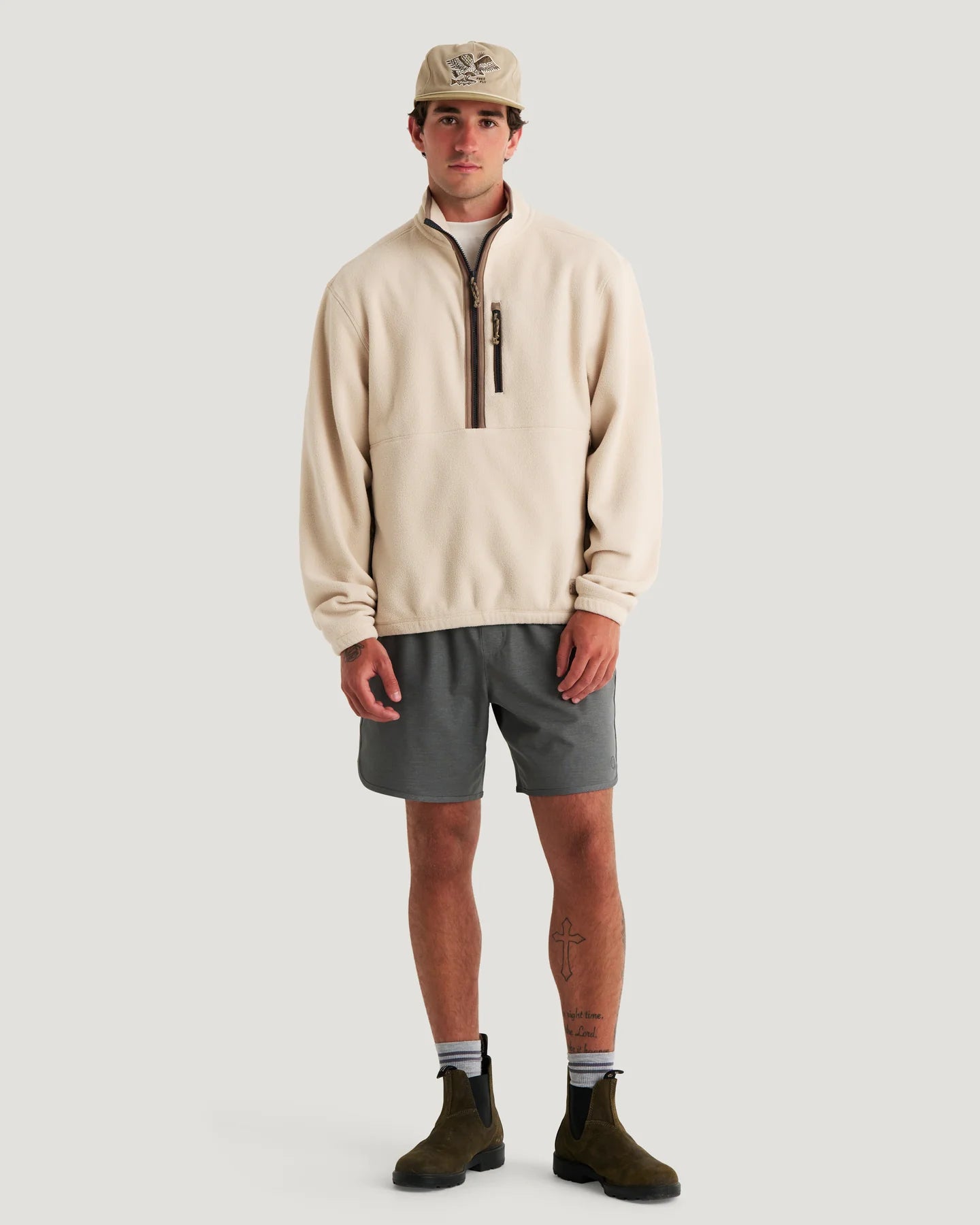 Free Fly M Ashridge Fleece 1/2 Zip FRENCH OAK