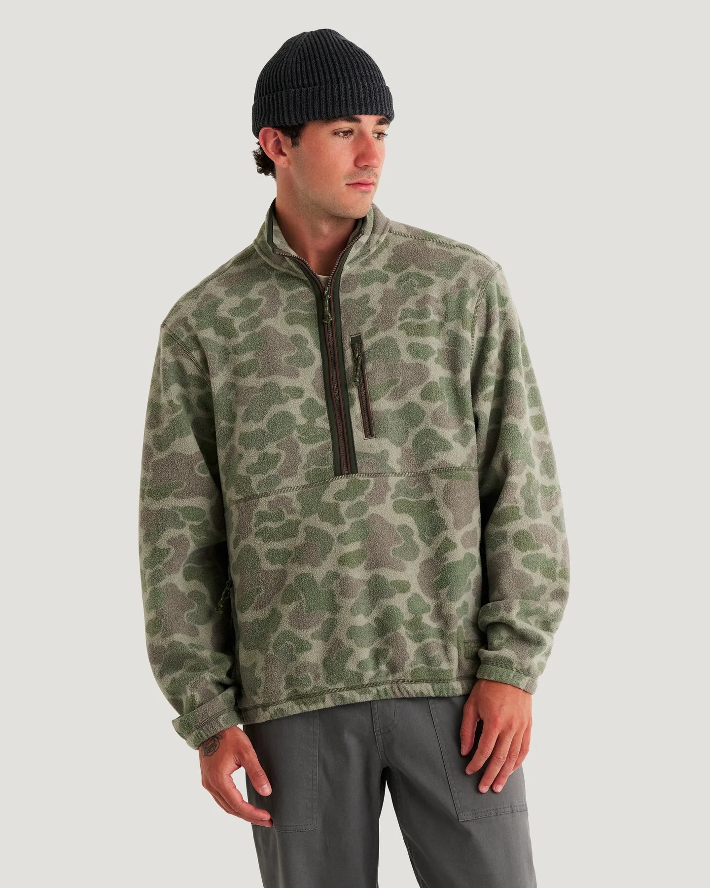 Free Fly M Ashridge Fleece 1/2 Zip VINTAGE CAMO