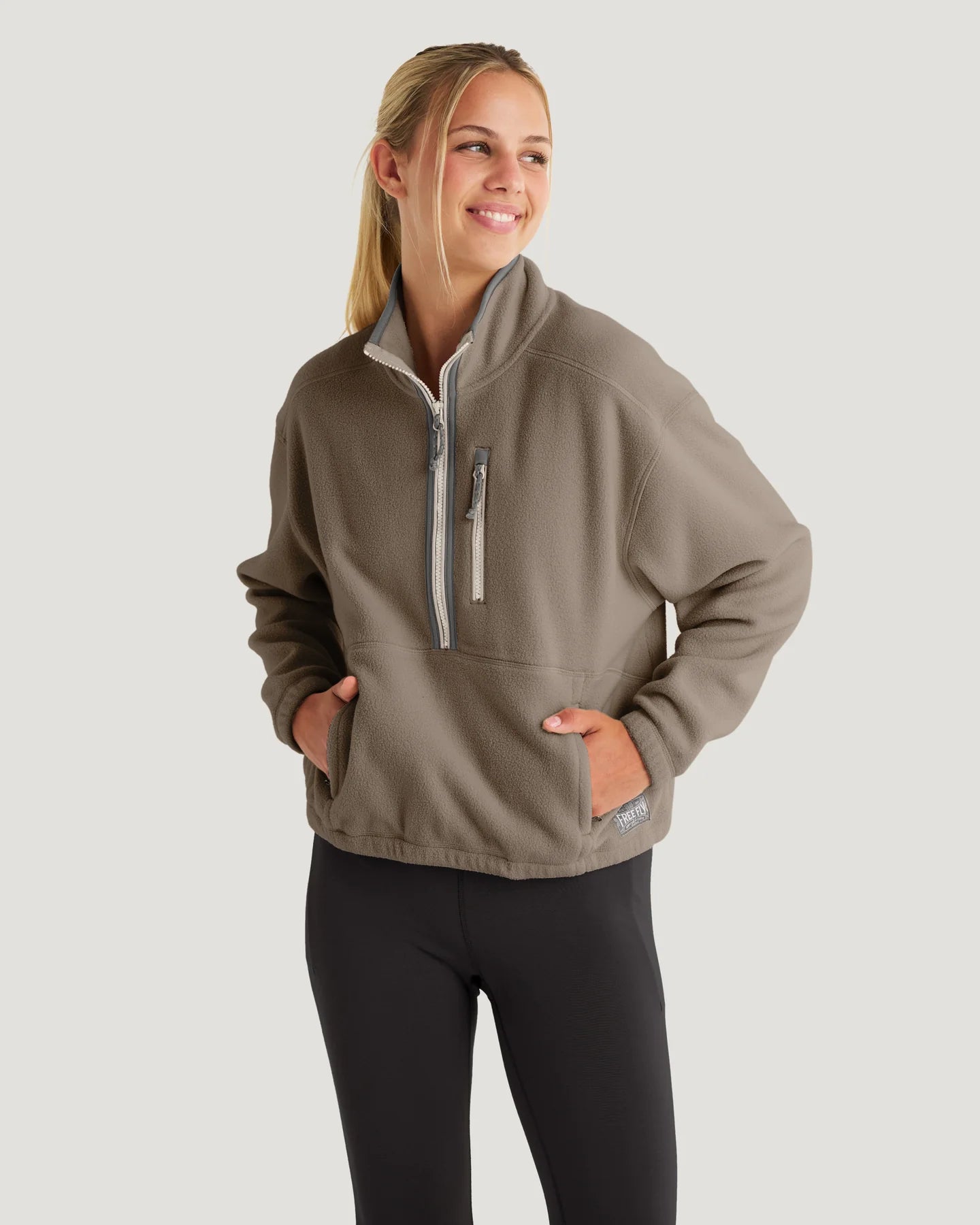 Free Fly W Ashridge Fleece 1/2 Zip FOSSIL