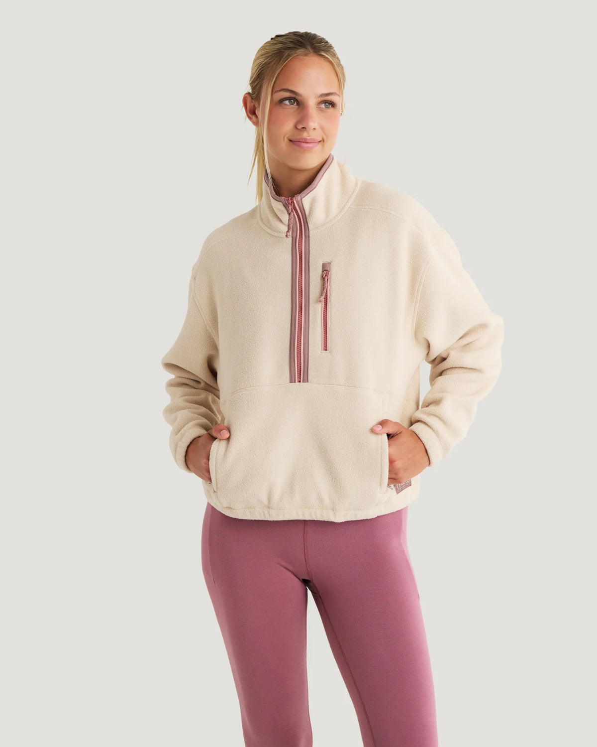 Free Fly W Ashridge Fleece 1/2 Zip FRENCH OAK