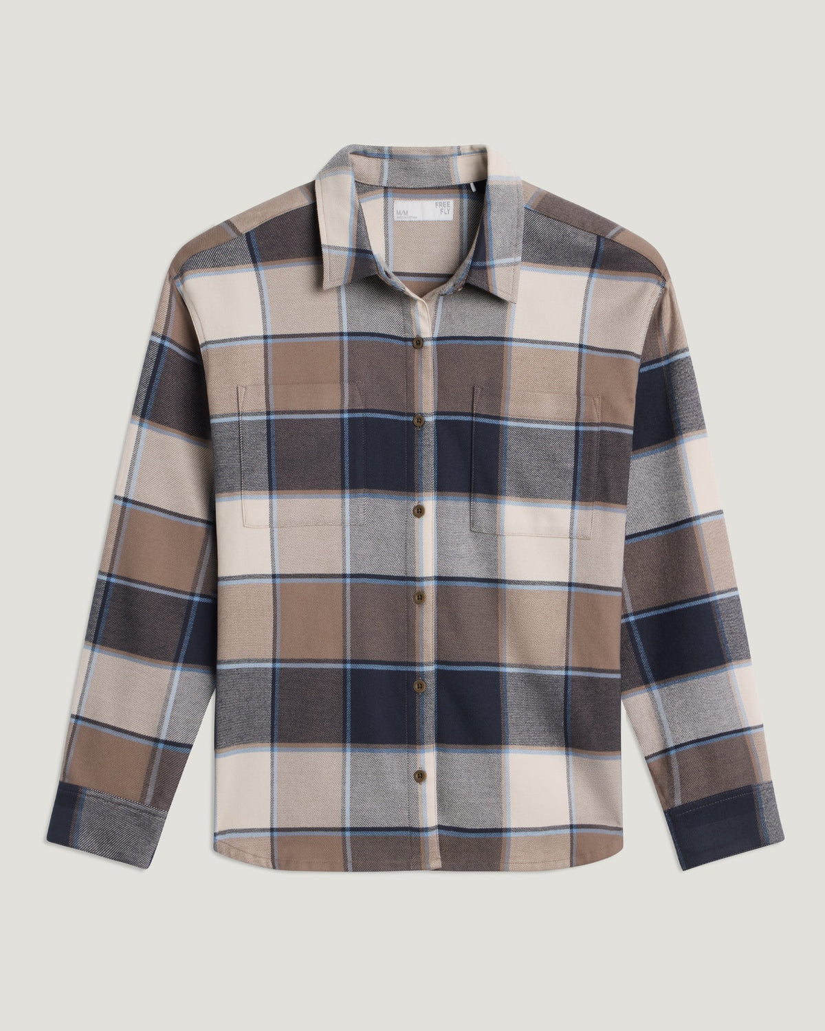 Free Fly W Seawool Oversized Flannel Shirt PLAID ANTHRACITE
