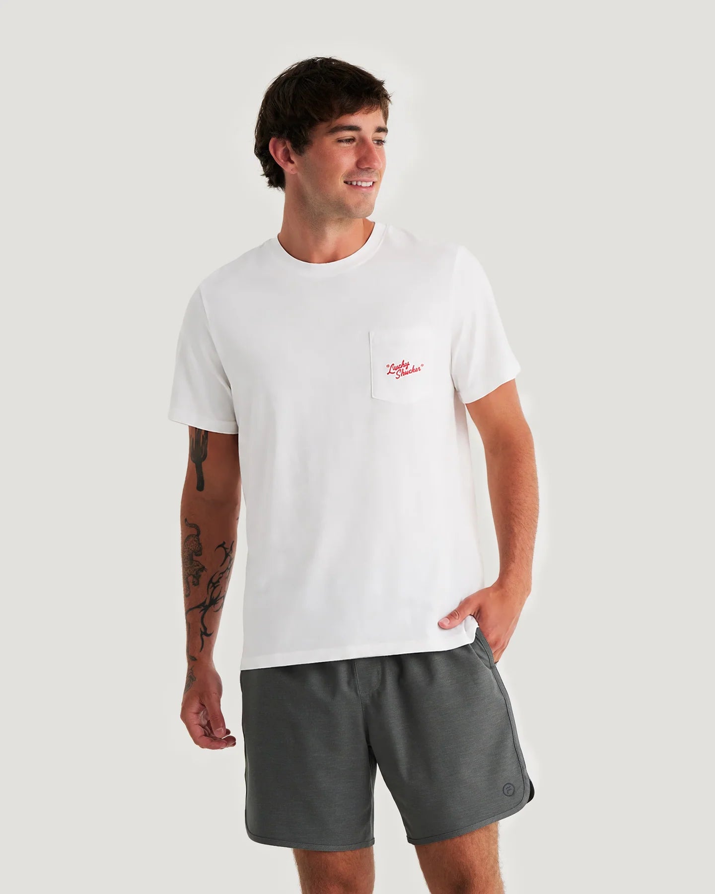 Free Fly M SS Lucky Shucker Tee BONE