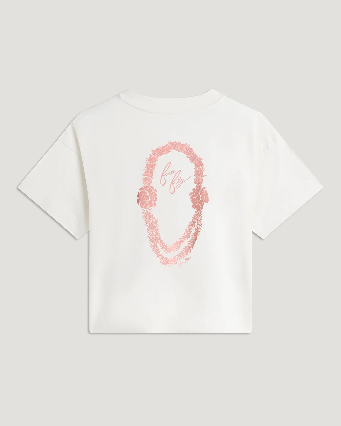 Free Fly W SS Lucky Lei Oversized Cropped Tee BONE