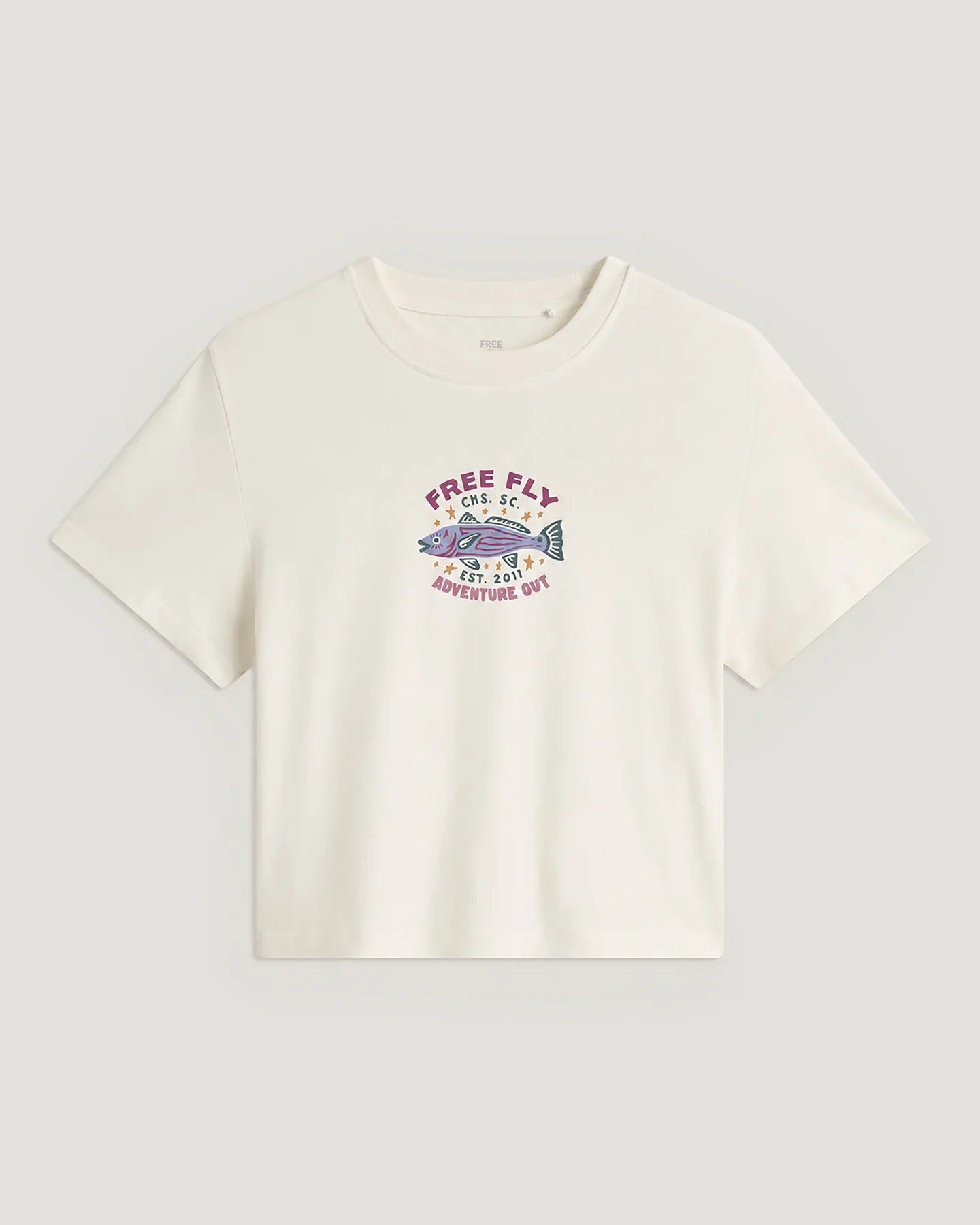 Free Fly W SS Fish Camp Tee BONE
