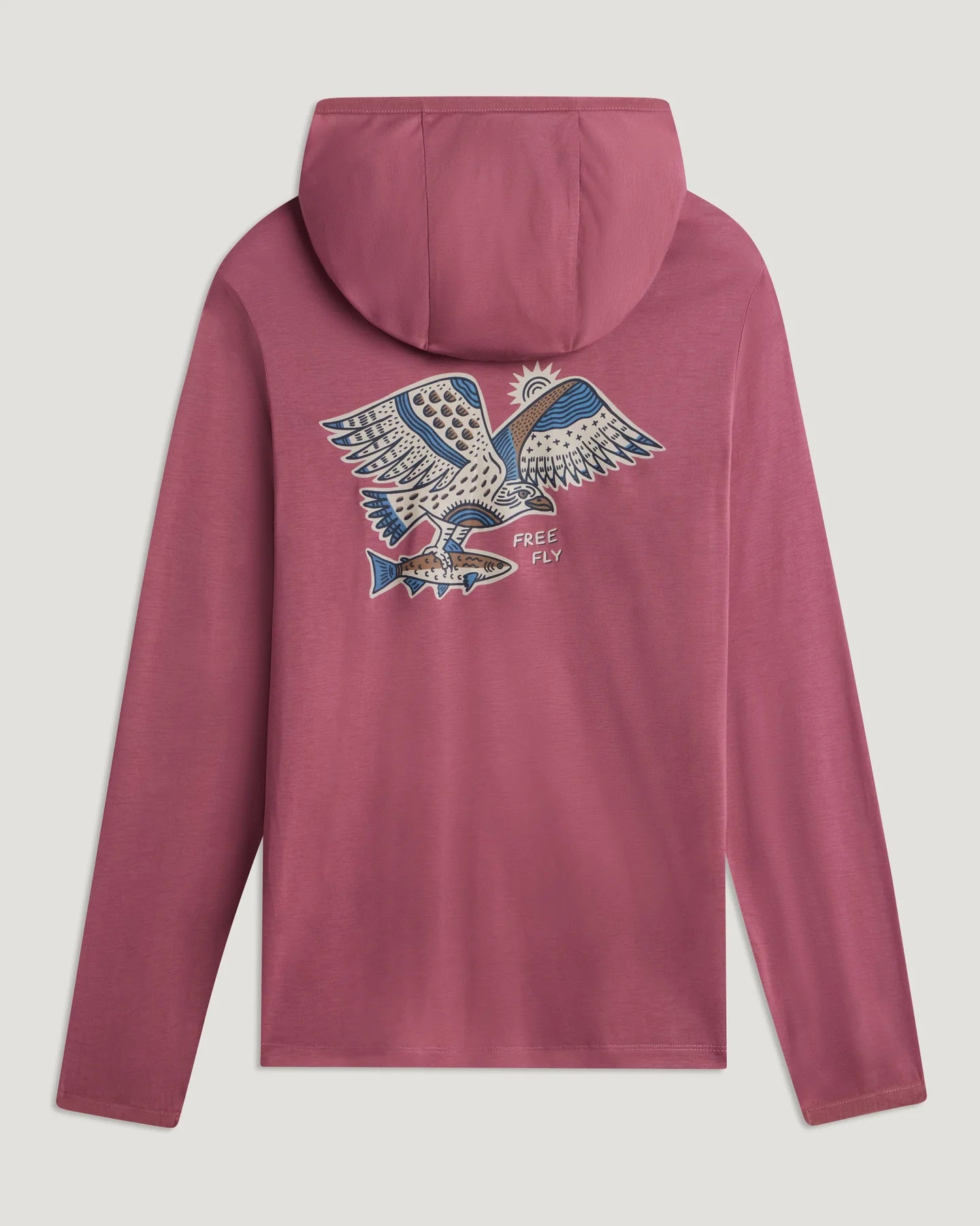 Free Fly M Bamboo LW Graphic Hoodie Osprey Catch PLUM