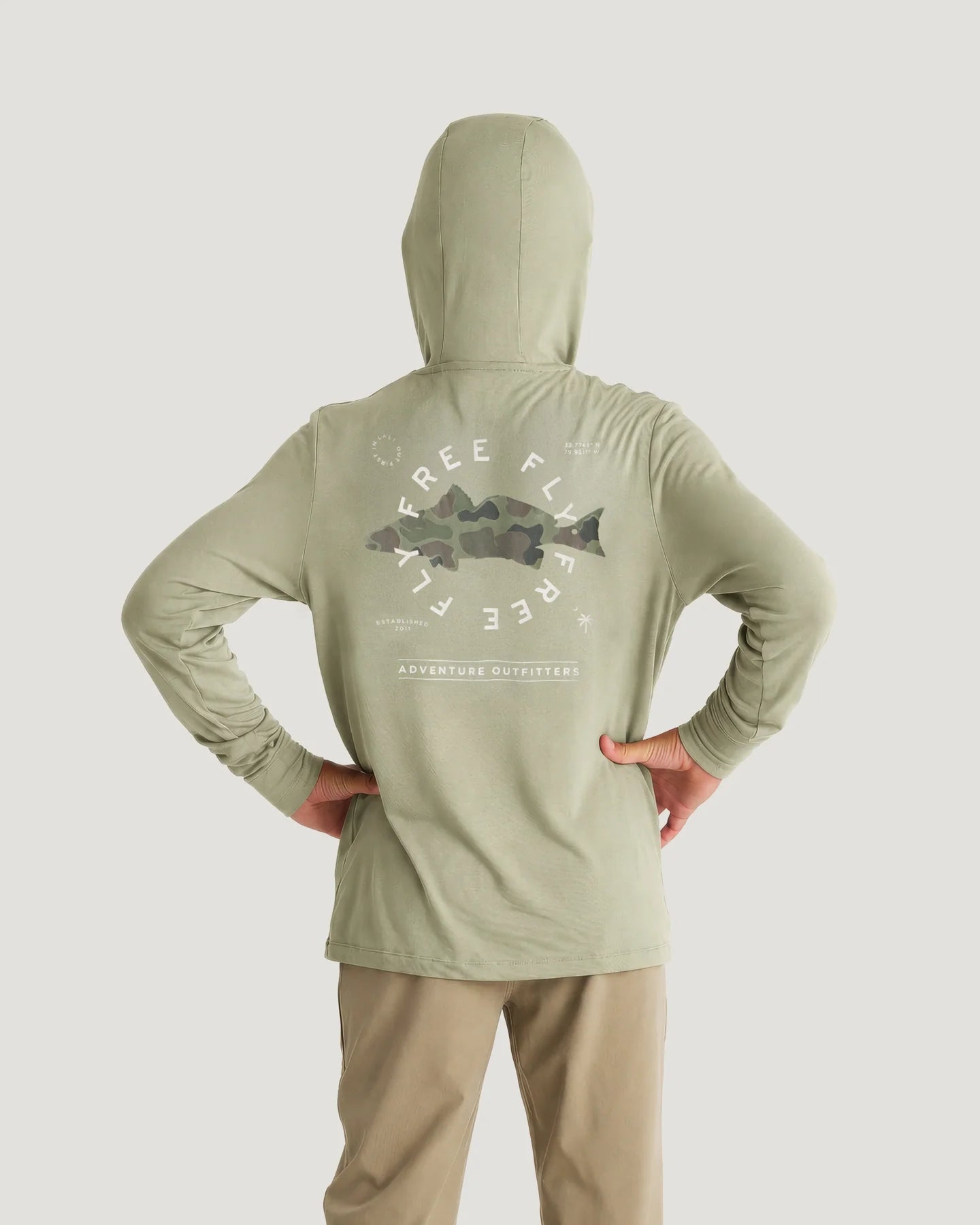 Free Fly Youth Target Species Shade Hoodie TEA