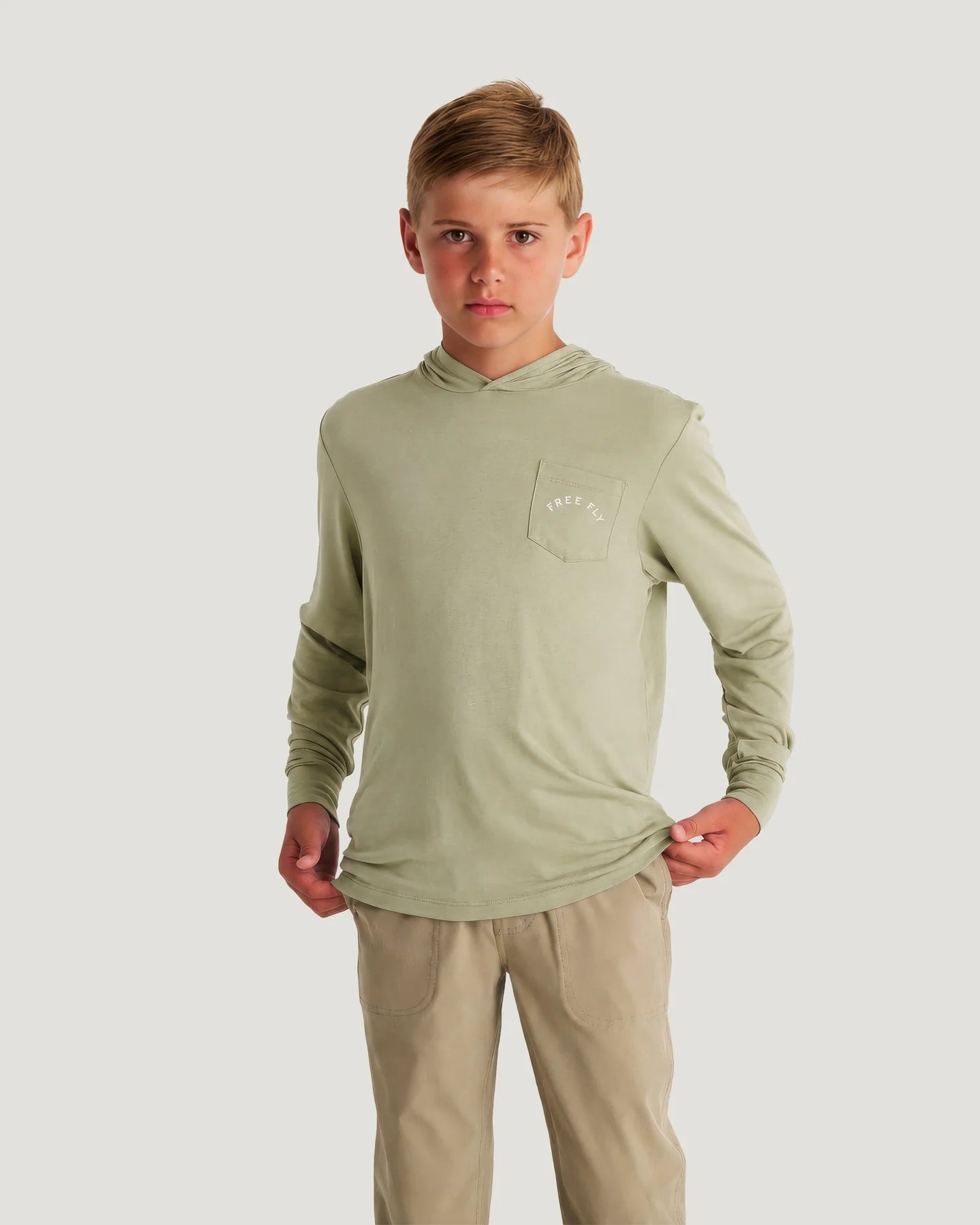 Free Fly Youth Target Species Shade Hoodie TEA