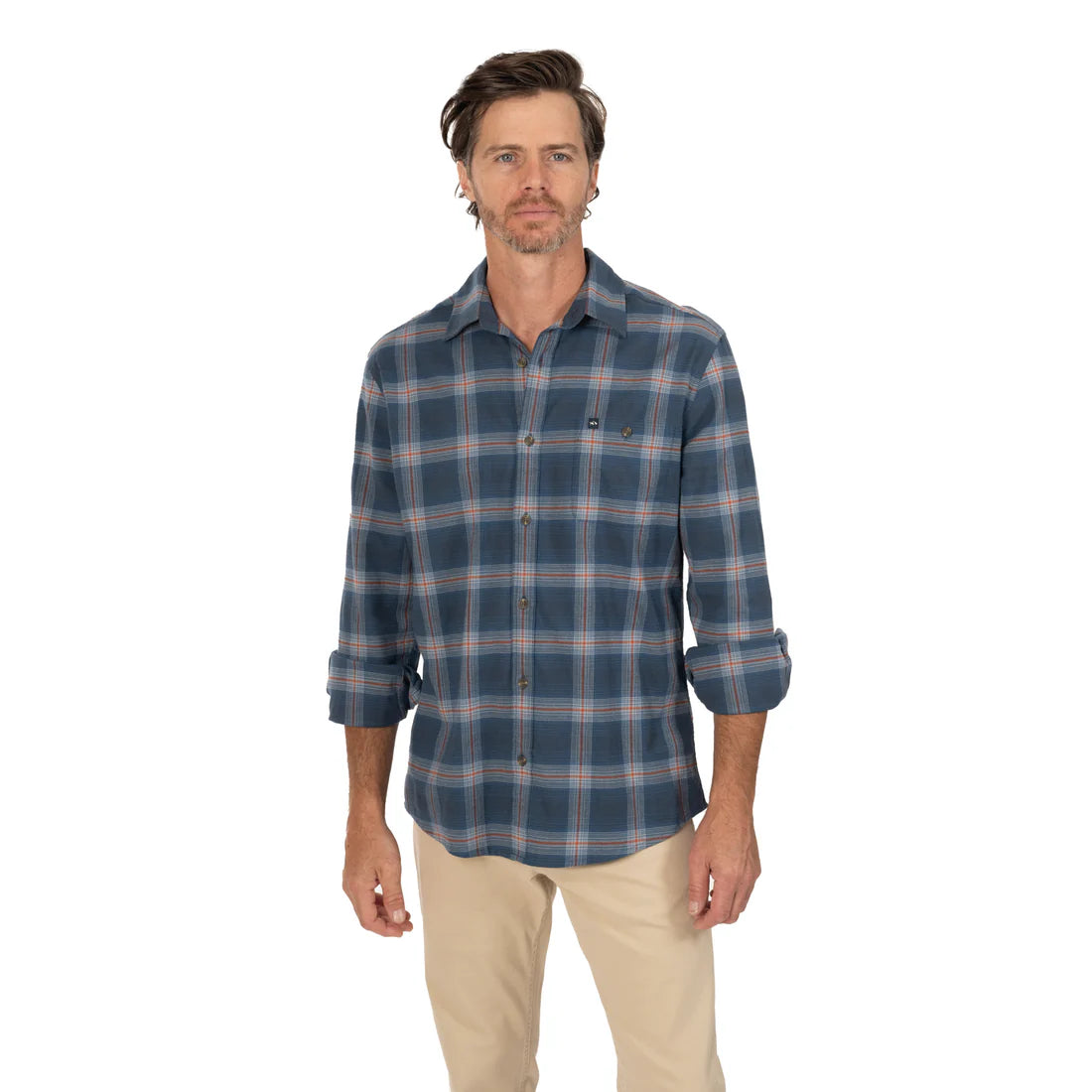 Fish Hippie M LS Broadmarsh Flannel COASTAL BLUE