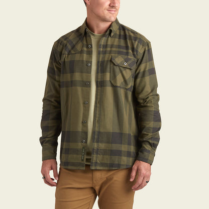 Howler Bros M LS Harker's Flannel MEGA PLAID DARK OLIVE