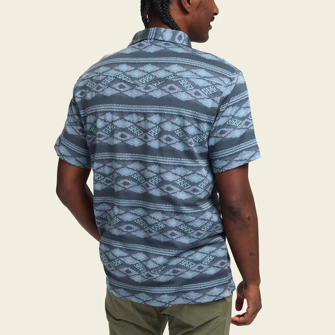 Howler Bros M Ranchero Jacquard Polo ZANGO BLUE SHIMMER