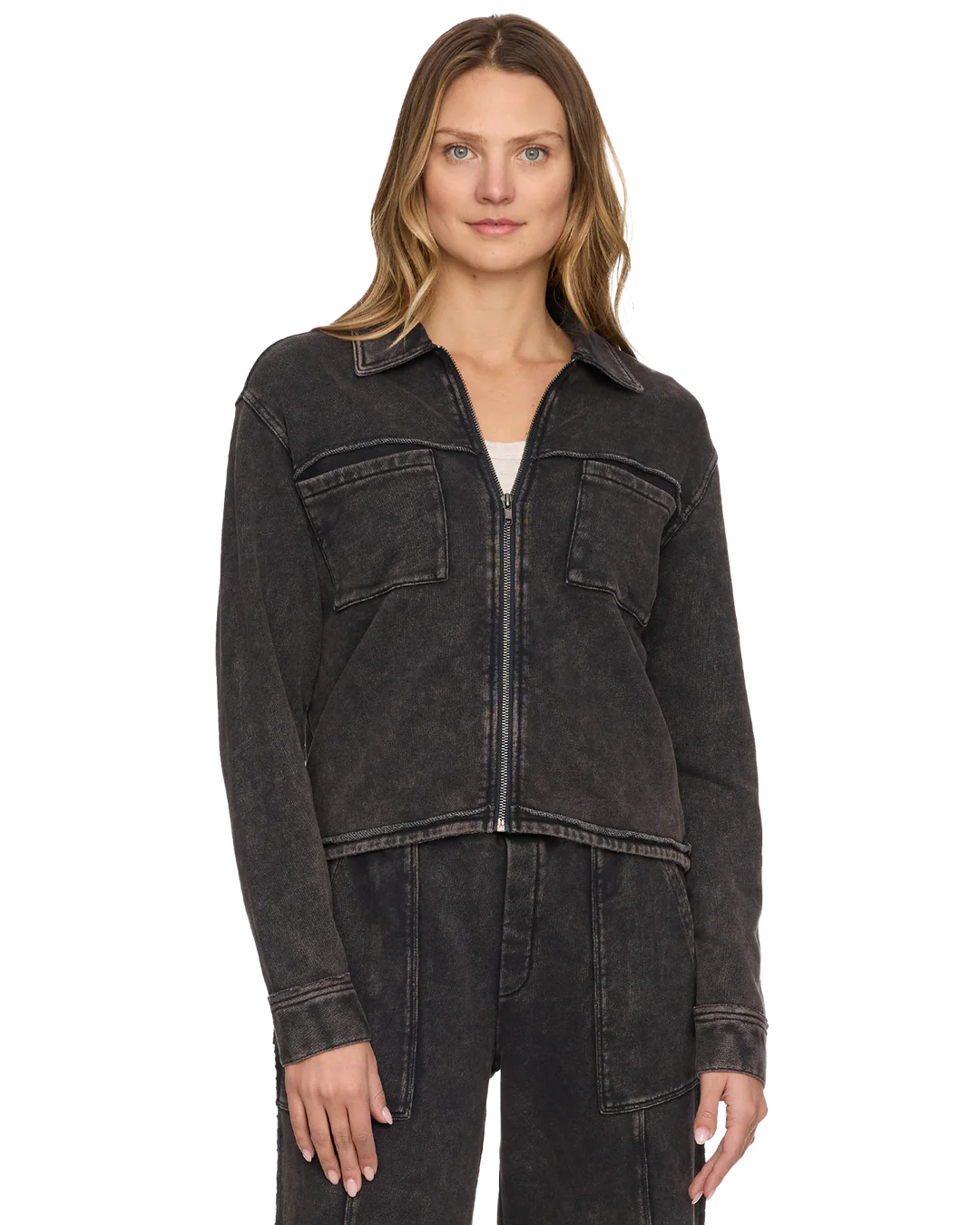Flag & Anthem W Charlotte Zip Front WASHED BLACK