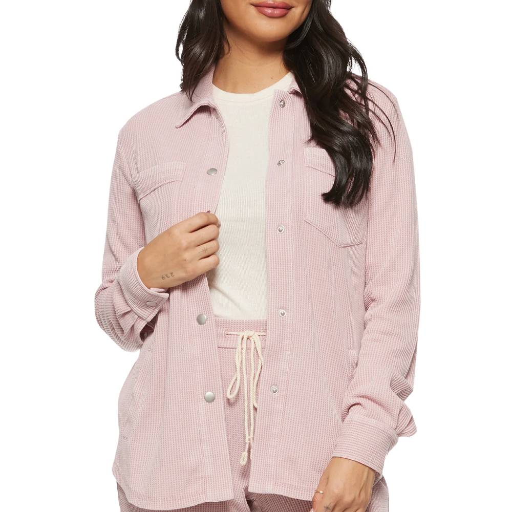 Flag & Anthem W Riley Waffle Knit Shirt Jacket DUSTY MAUVE