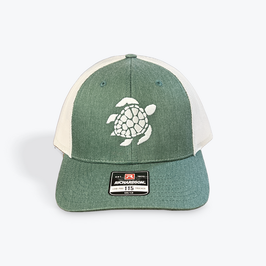 Richardson Embroidered Turtle Trucker DARK GREEN