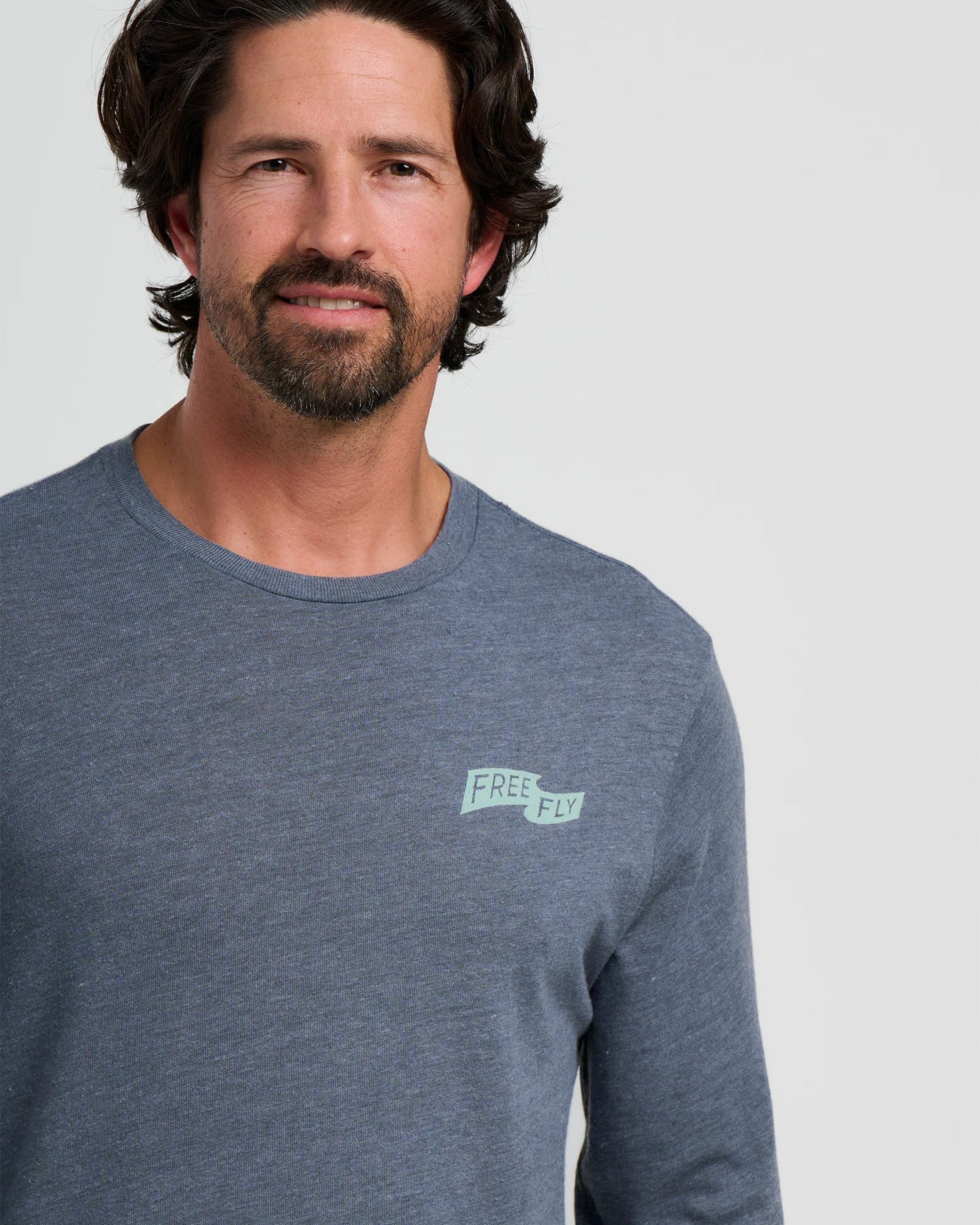 Free Fly M LS First and Last Tee HEATHER STORM CLOUD