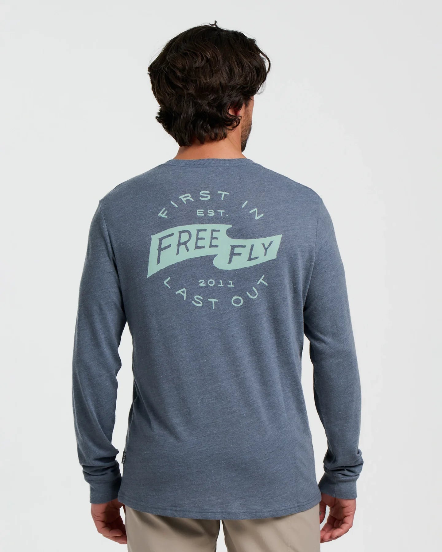 Free Fly M LS First and Last Tee HEATHER STORM CLOUD