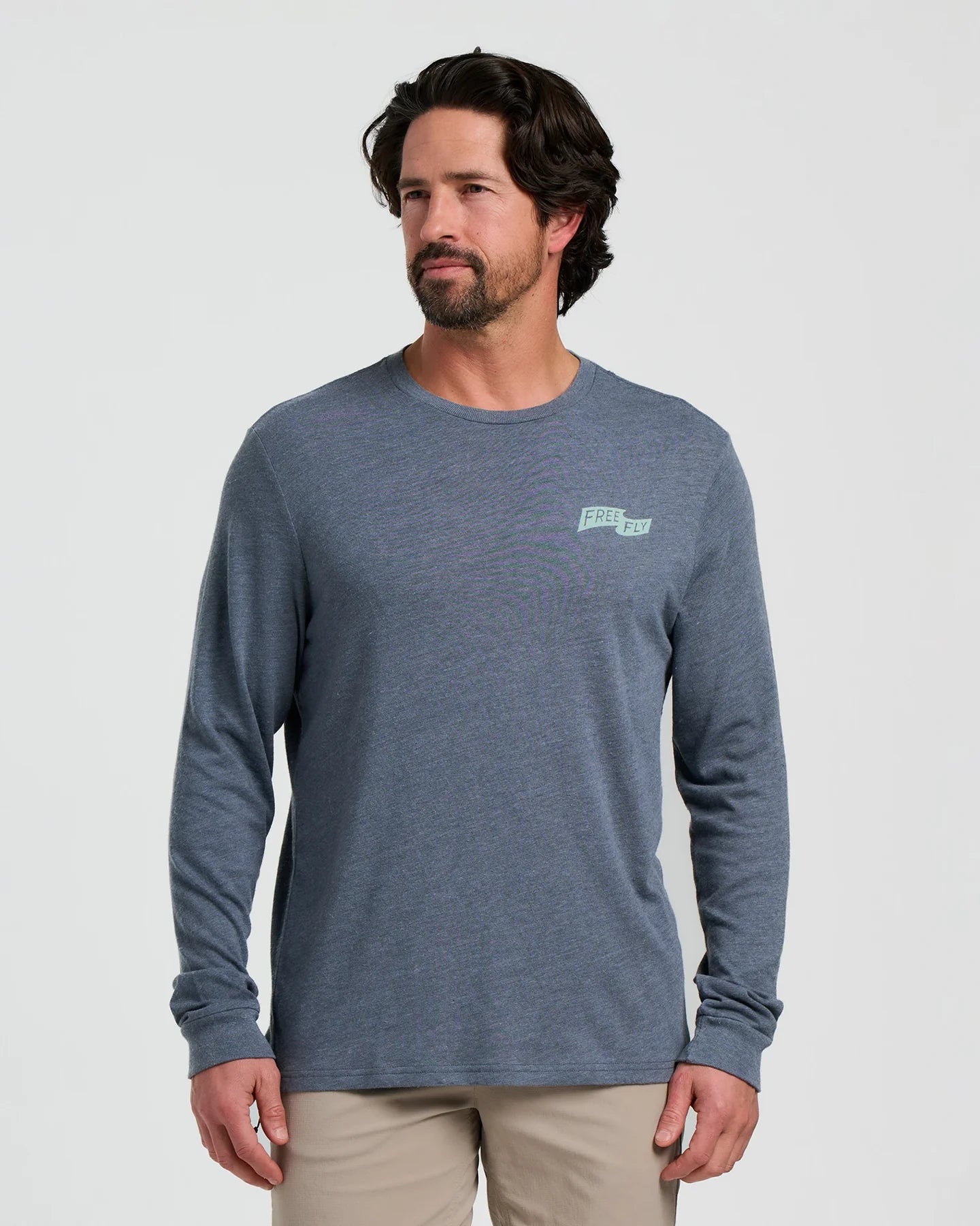 Free Fly M LS First and Last Tee HEATHER STORM CLOUD