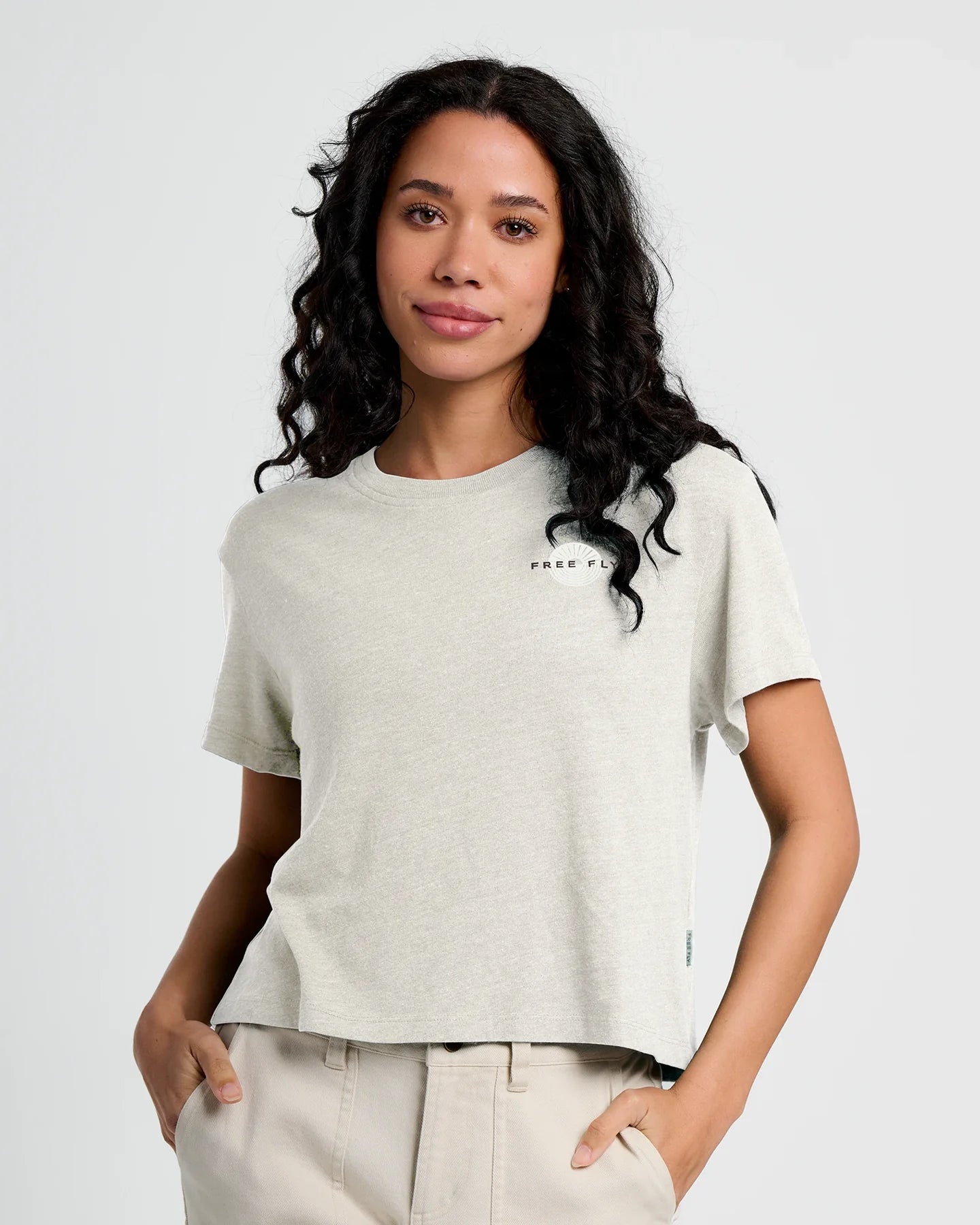 Free Fly W SS Sun Ripple Tee HEATHER BIRCH