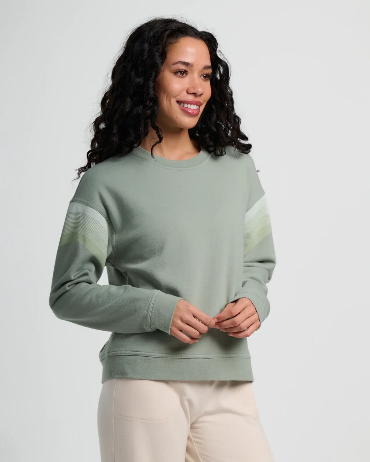 Free Fly W Gradient Fleece Crew SAGEBRUSH