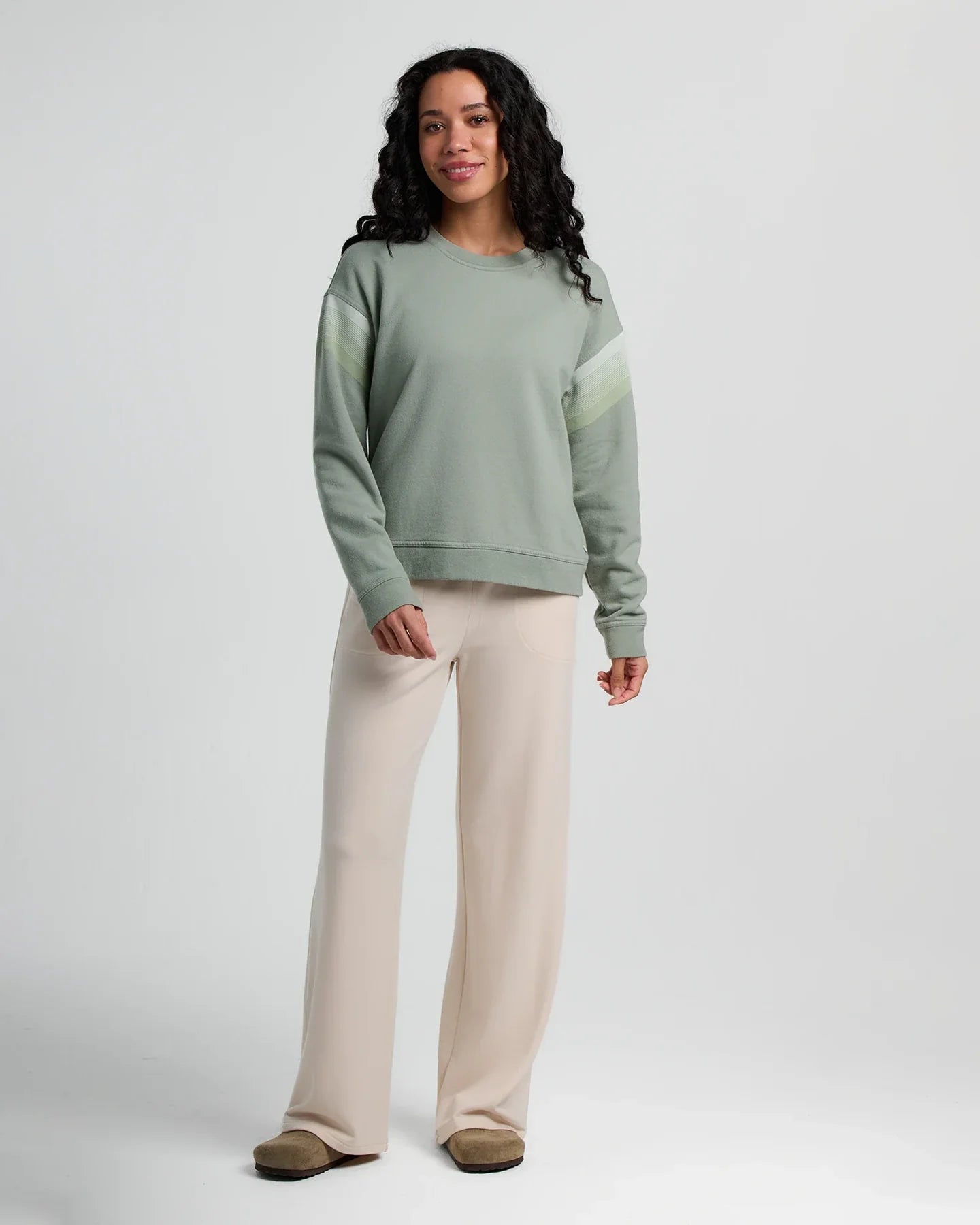 Free Fly W Gradient Fleece Crew SAGEBRUSH