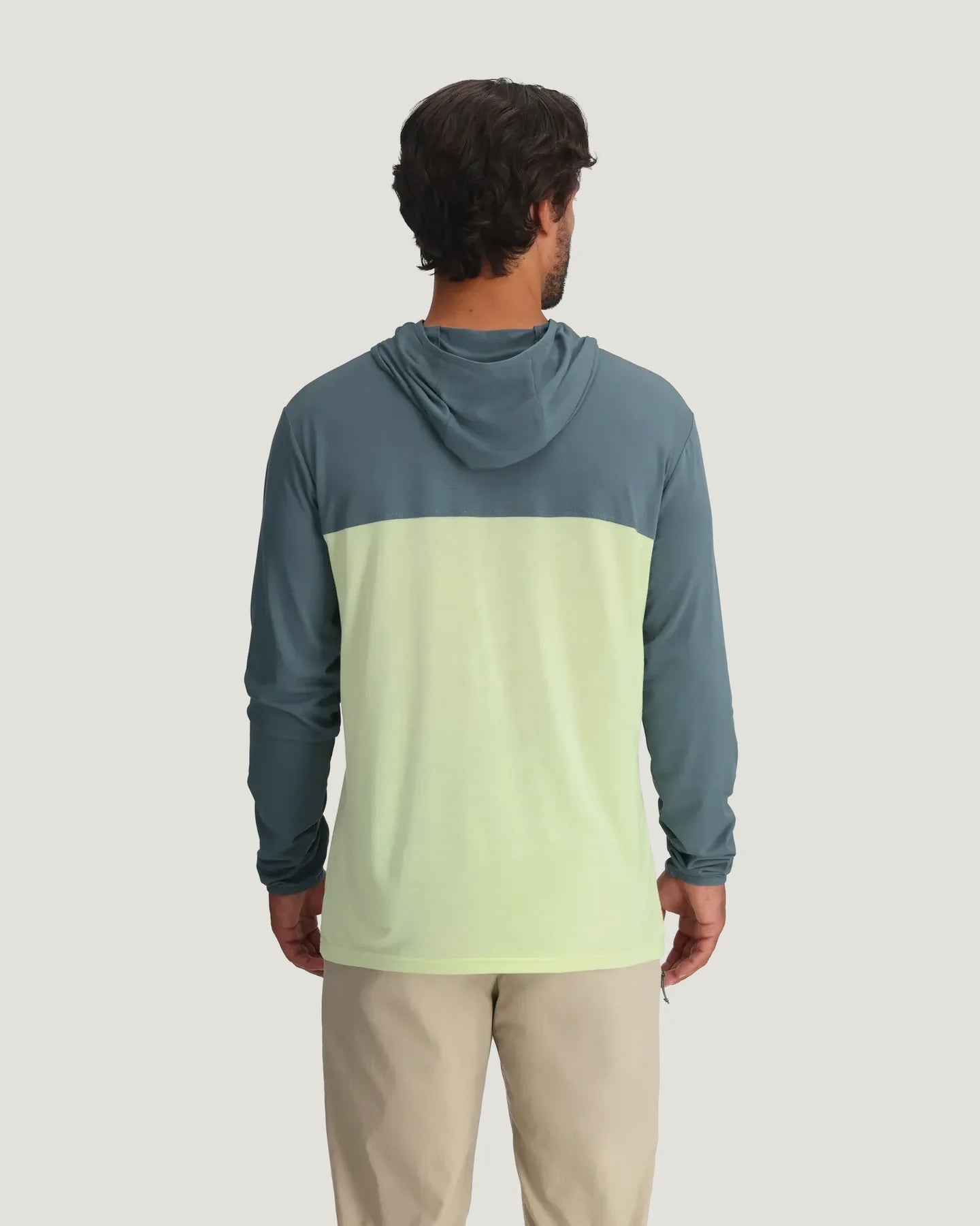 Free Fly M Bamboo Hybrid Hoodie STORMY SEA / LIME