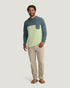 Free Fly M Bamboo Hybrid Hoodie STORMY SEA / LIME