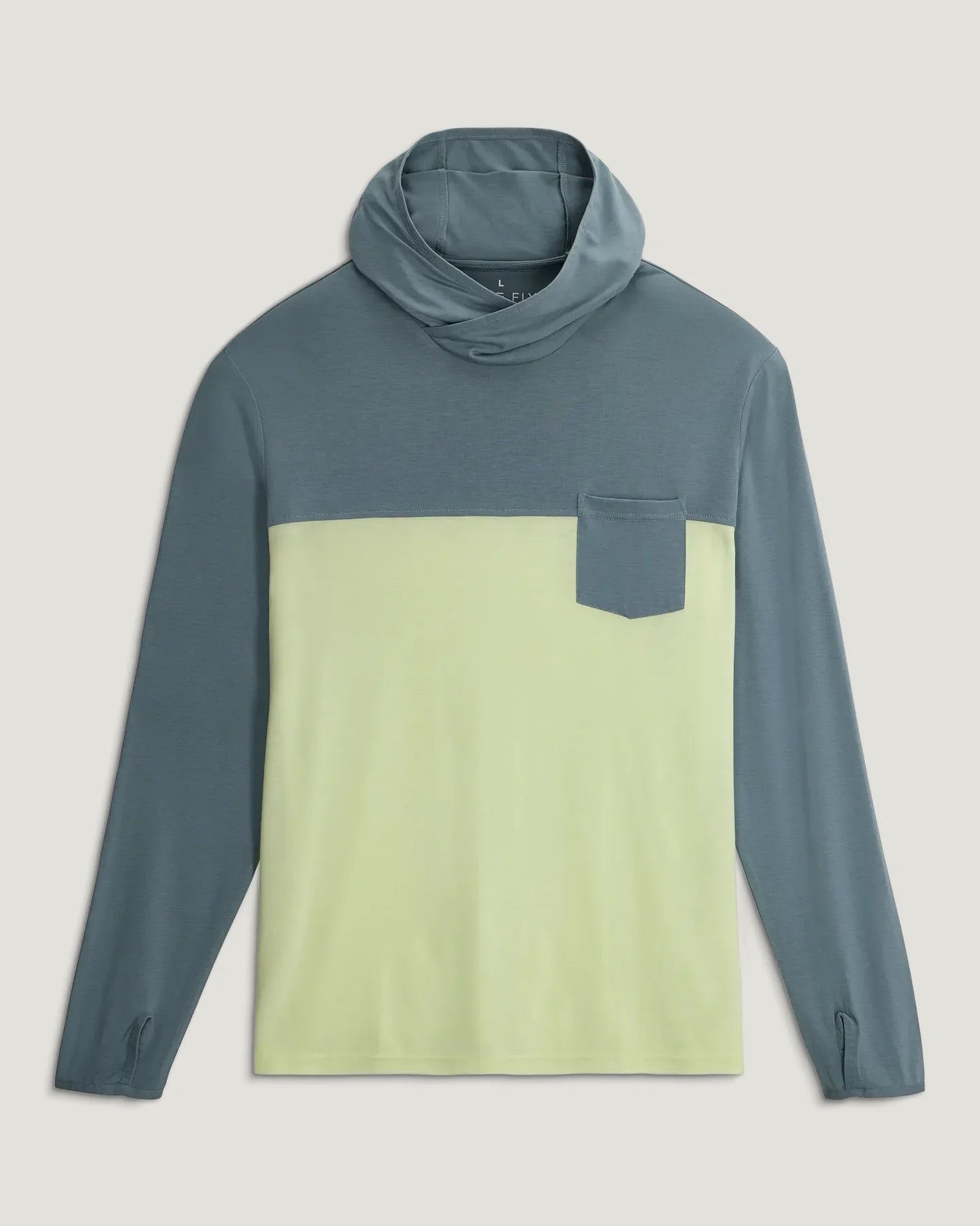 Free Fly M Bamboo Hybrid Hoodie STORMY SEA / LIME