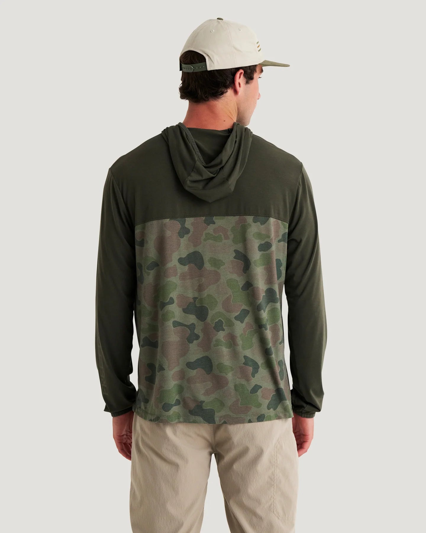 Free Fly M Bamboo Hybrid Hoodie DARK FOREST / CAMO