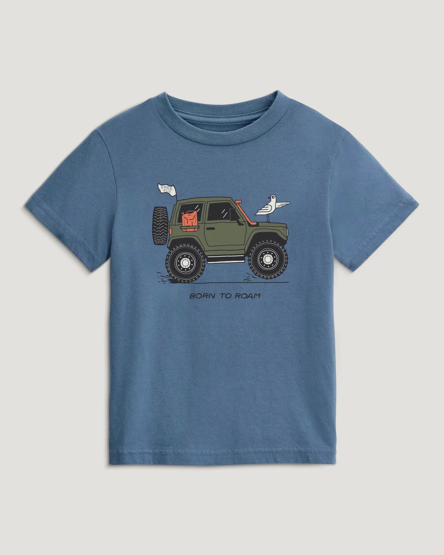 Free Fly Toddler SS Born To Roam Tee PACIFIC BLUE