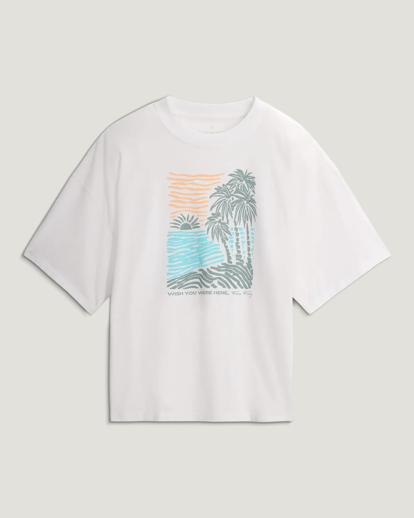 Free Fly W SS Wish You Were Here Oversized Tee BRIGHT WHITE