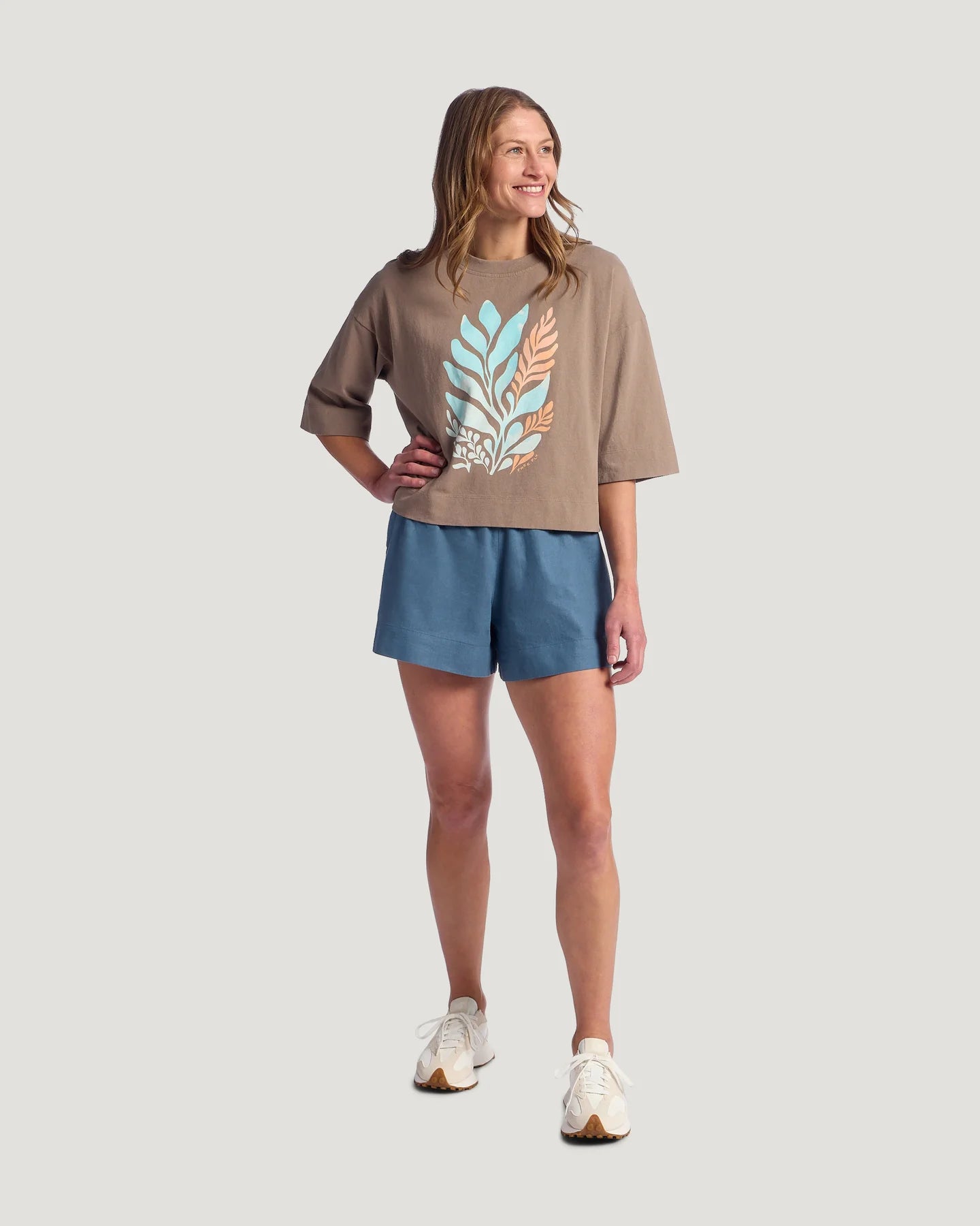 Free Fly W SS Reef Garden Tee FOSSIL