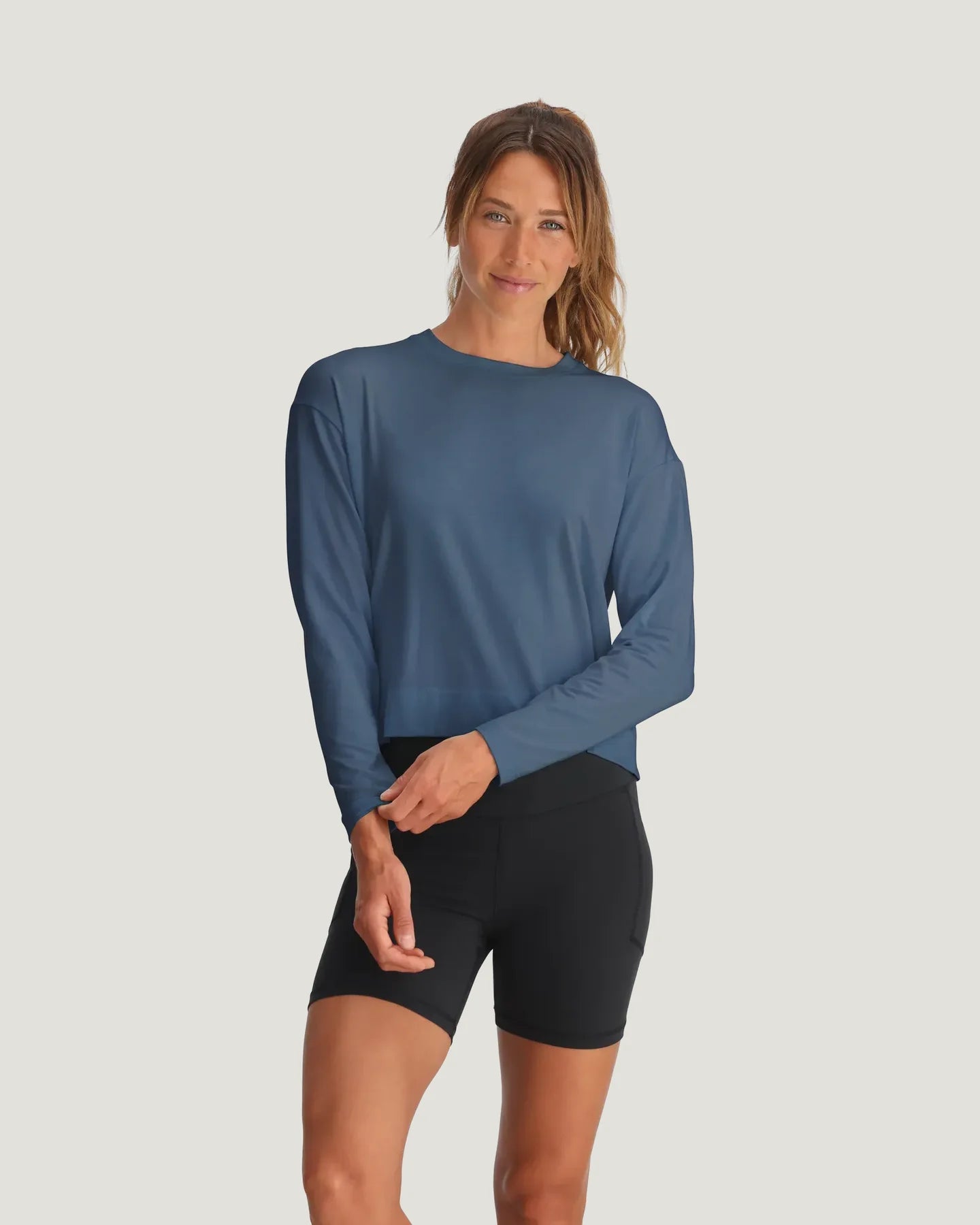 Free Fly W LS Bamboo Shade Crossover PACIFIC BLUE