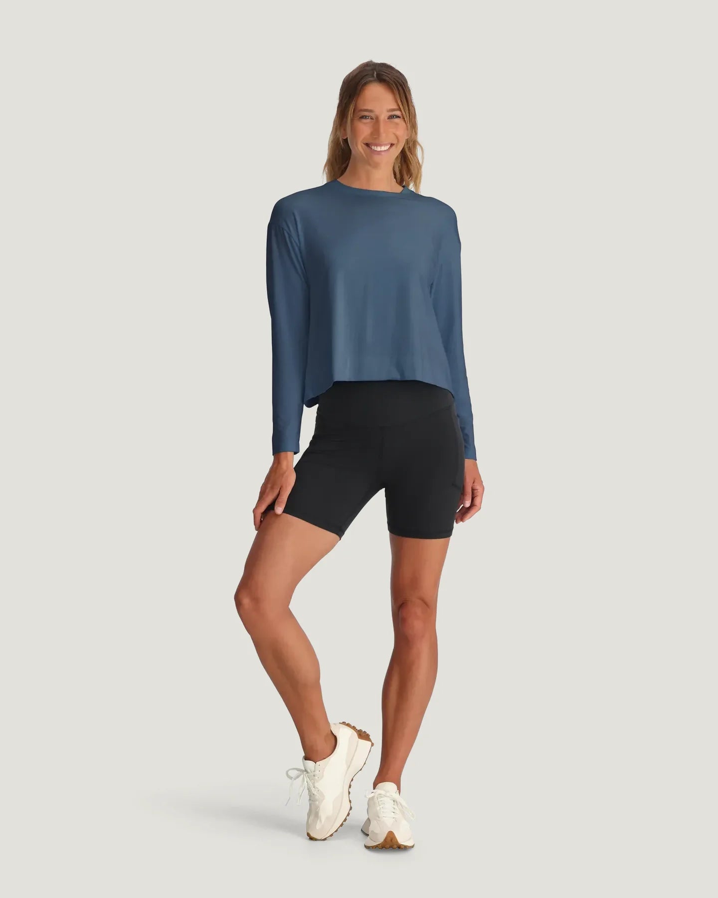 Free Fly W LS Bamboo Shade Crossover PACIFIC BLUE