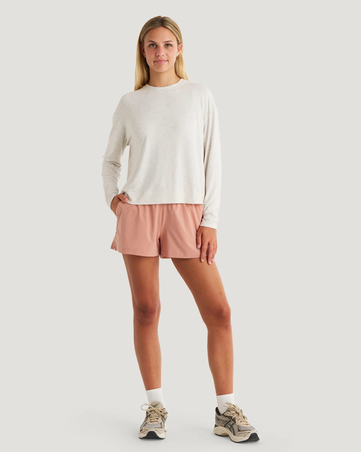 Free Fly W LS Bamboo Shade Crossover OFF WHITE HEATHER