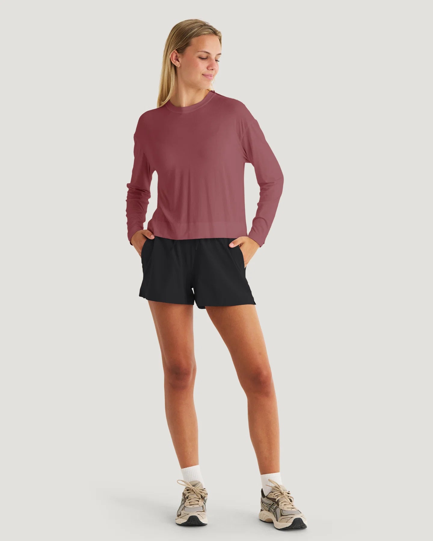 Free Fly W LS Bamboo Shade Crossover PLUM