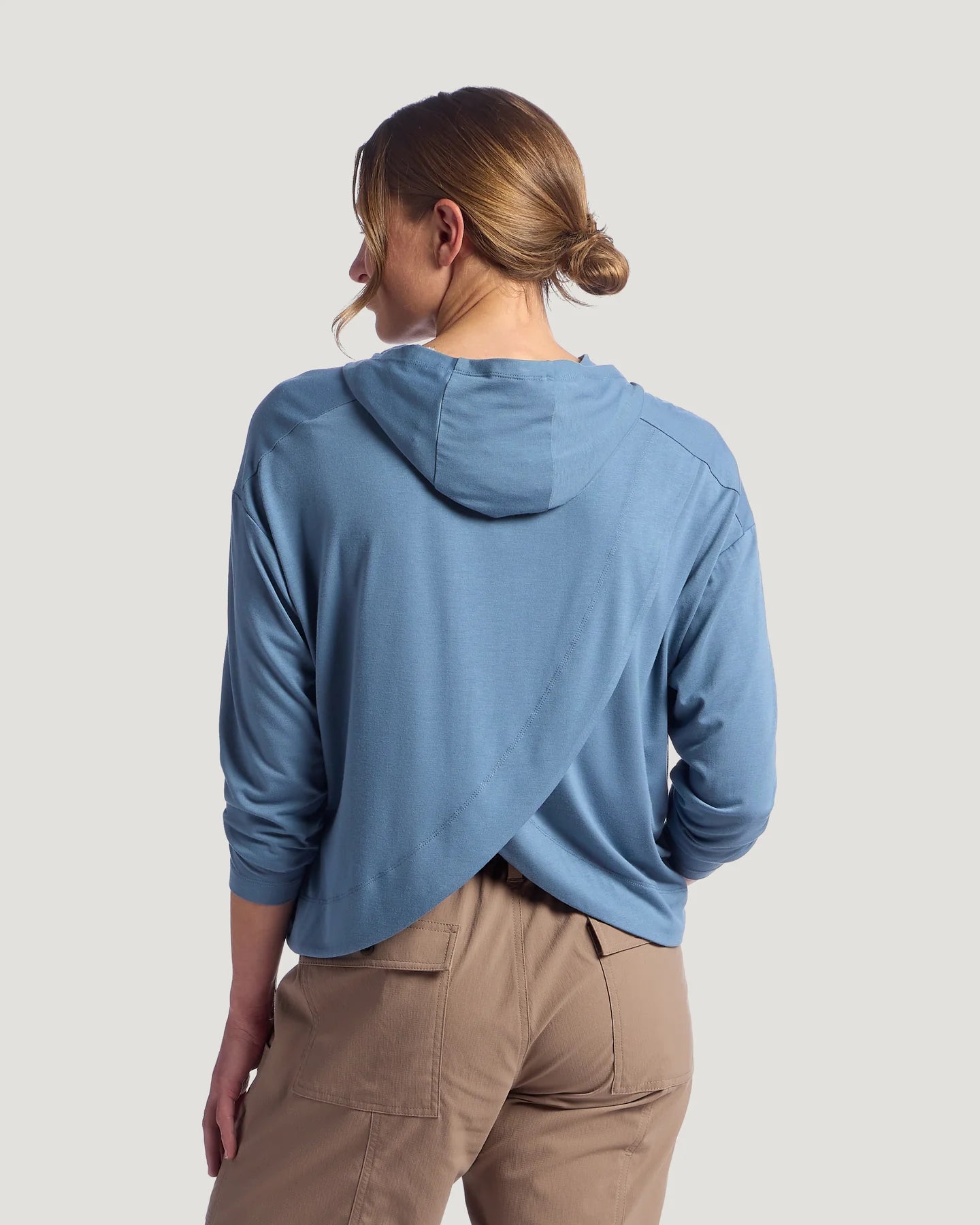 Free Fly W LS Bamboo Shade Crossover Hoodie PACIFIC BLUE