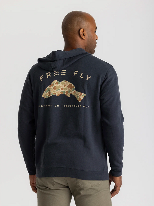 Free Fly M Camo Redfish Fleece Hoodie BLACK SAND