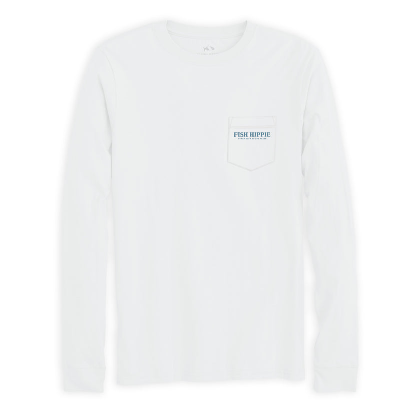 Fish Hippie M LS Flats Slam Pocket Tee WHITE