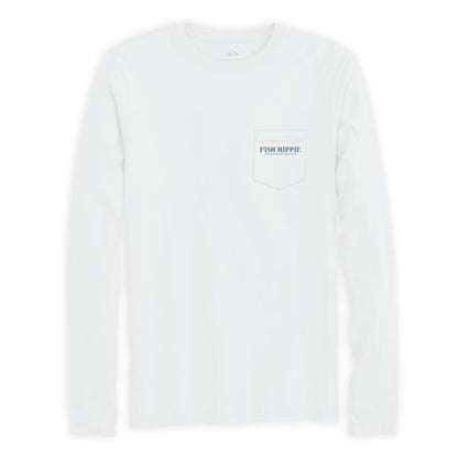 Fish Hippie M LS Flats Slam Pocket Tee WHITE